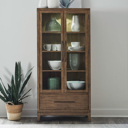 Shaker Lakes Bunching Display Cabinet - Touch LED Light, Adjustable Glass