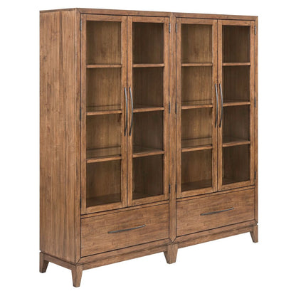 Shaker Lakes 2 Piece Bunching Cabinet Set - Touch LED Light, Adjustable Glass