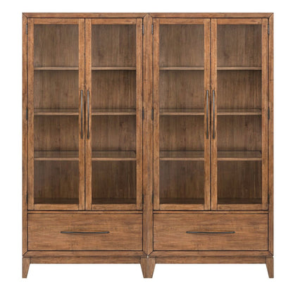 Shaker Lakes 2 Piece Bunching Cabinet Set - Touch LED Light, Adjustable Glass