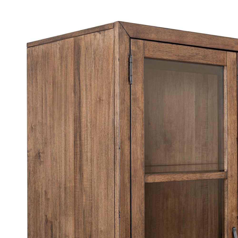 Shaker Lakes 2 Piece Bunching Cabinet Set - Touch LED Light, Adjustable Glass
