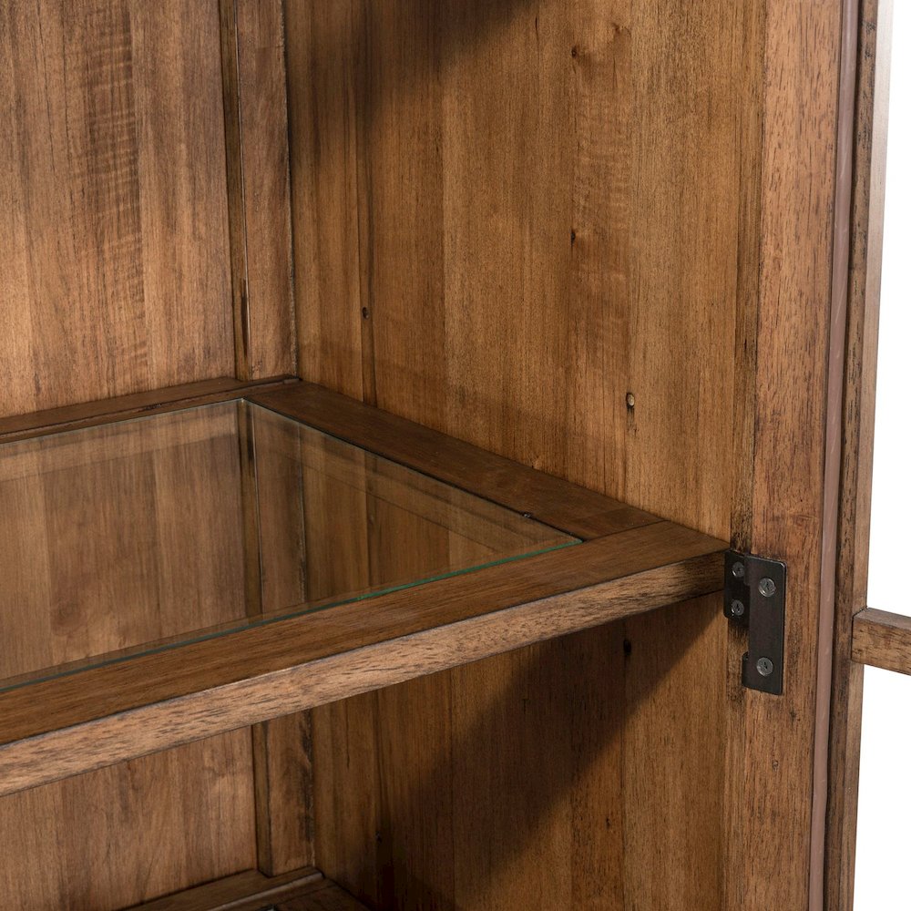 Shaker Lakes 2 Piece Bunching Cabinet Set - Touch LED Light, Adjustable Glass