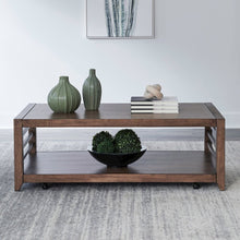 Shaker Lakes Cocktail Table with Casters - Harvest Brown Maple Wood