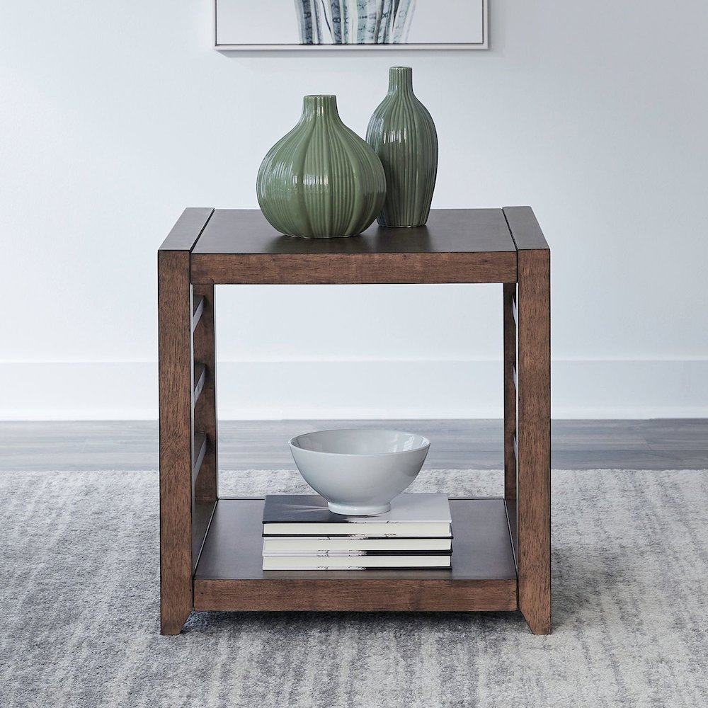Shaker Lakes End Table - Harvest Brown Maple Wood