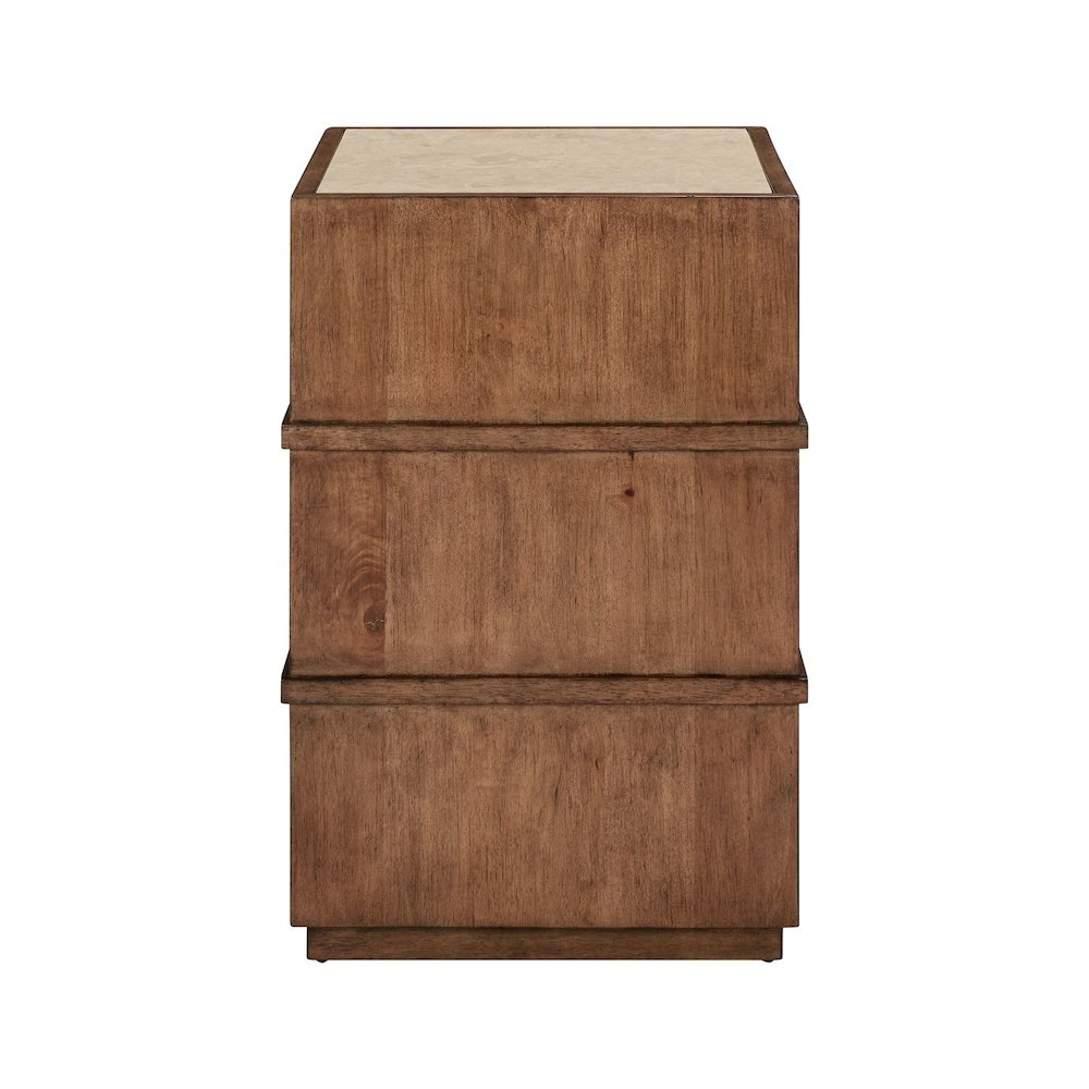 Shaker Lakes Chairside Table, Granite Top Insert - Harvest Brown Maple Wood