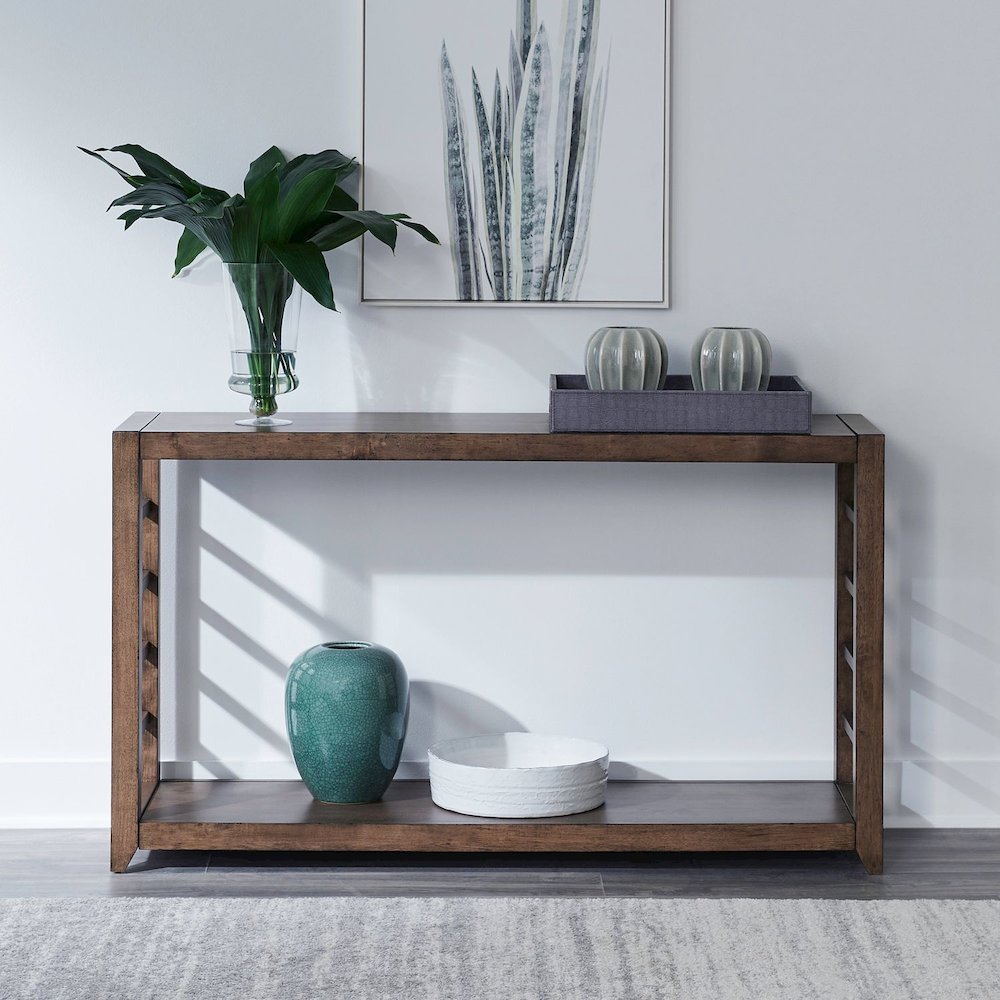 Shaker Lakes Sofa Table - Harvest Brown Maple Wood