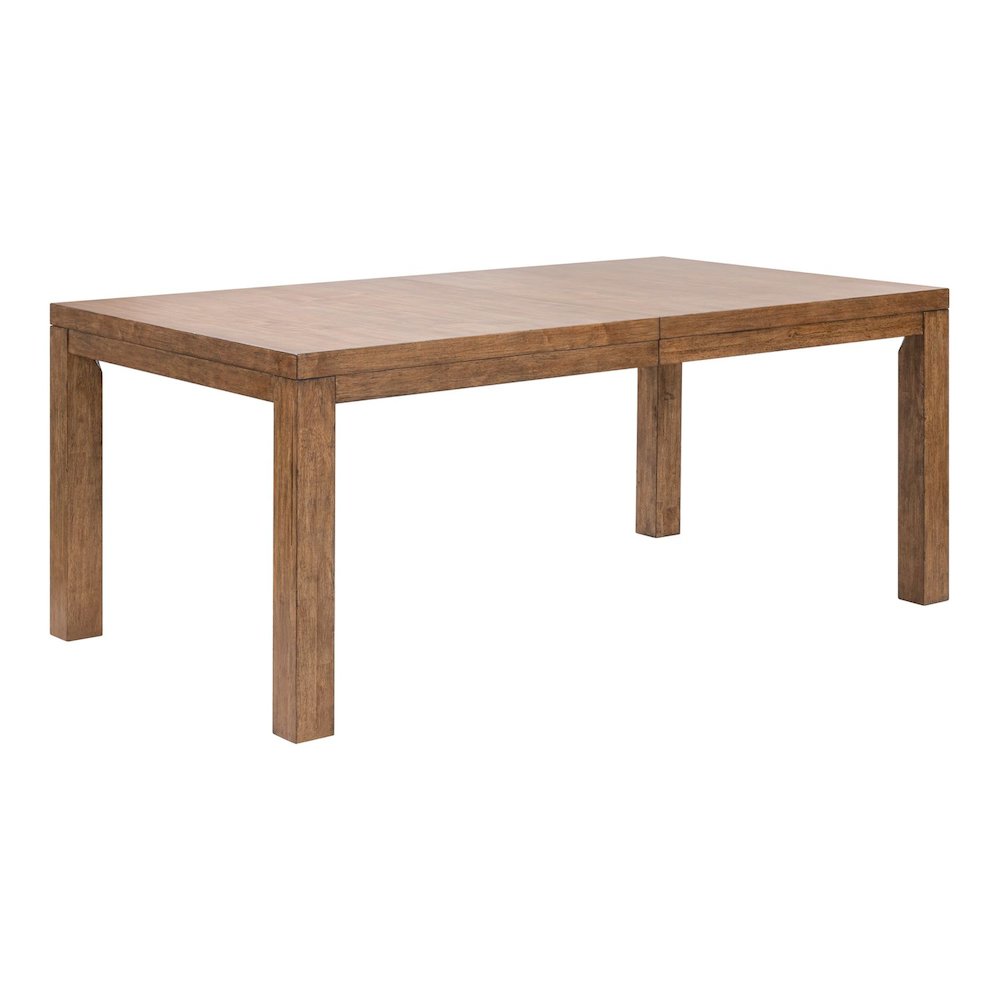 Shaker Lakes Rectangular Leg Table with 18" Self Storing Leaf - Harvest Brown