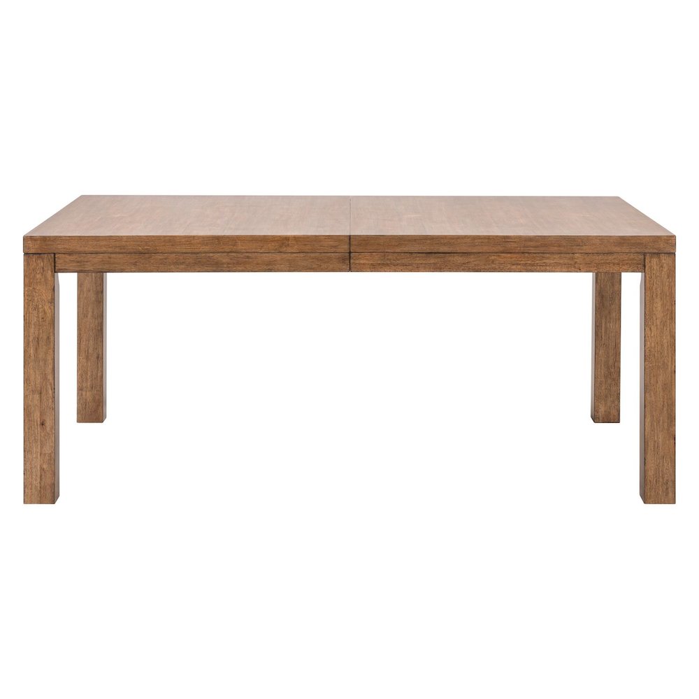 Shaker Lakes Rectangular Leg Table with 18" Self Storing Leaf - Harvest Brown