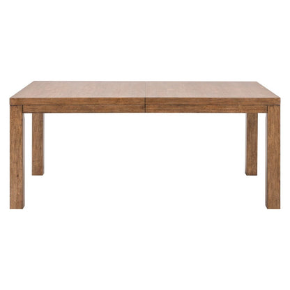 Shaker Lakes Rectangular Leg Table with 18" Self Storing Leaf - Harvest Brown