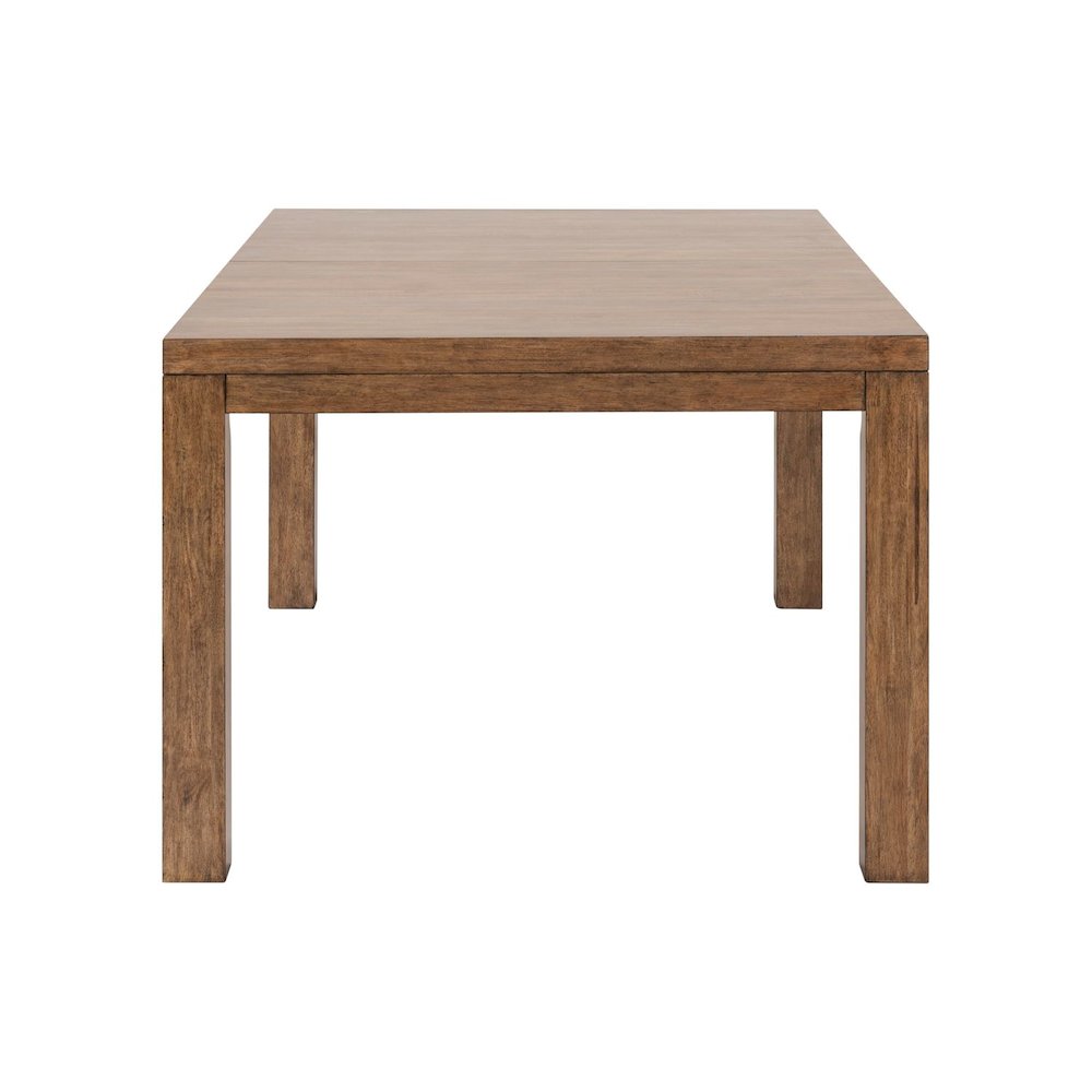 Shaker Lakes Rectangular Leg Table with 18" Self Storing Leaf - Harvest Brown