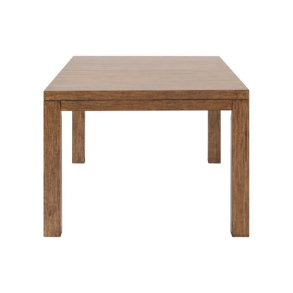 Shaker Lakes Rectangular Leg Table with 18" Self Storing Leaf - Harvest Brown