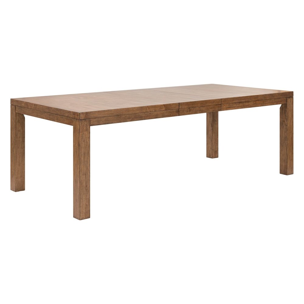 Shaker Lakes Rectangular Leg Table with 18" Self Storing Leaf - Harvest Brown