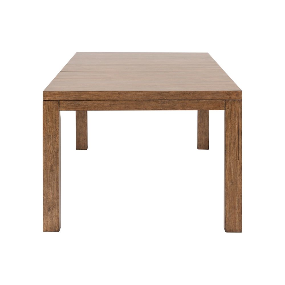 Shaker Lakes Rectangular Leg Table with 18" Self Storing Leaf - Harvest Brown