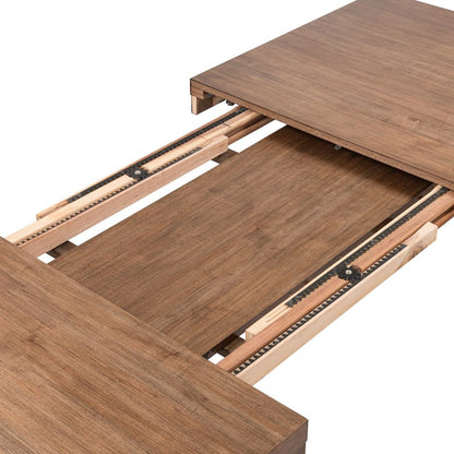 Shaker Lakes Rectangular Leg Table with 18" Self Storing Leaf - Harvest Brown