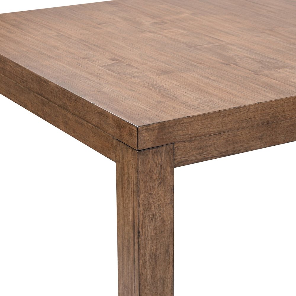 Shaker Lakes Rectangular Leg Table with 18" Self Storing Leaf - Harvest Brown