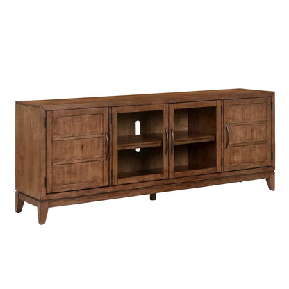 Shaker Lakes 82 Inch TV Console for Living Room  - Harvest Brown