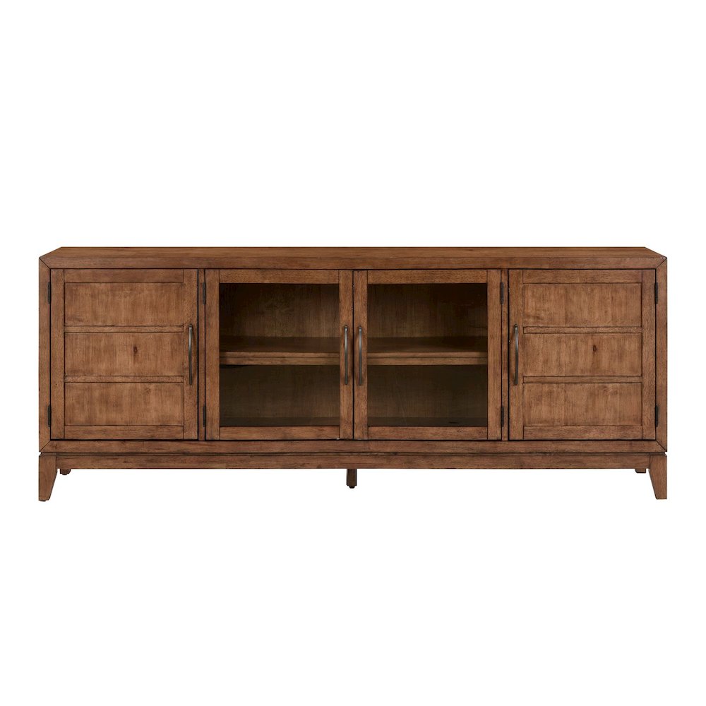 Shaker Lakes 82 Inch TV Console for Living Room  - Harvest Brown
