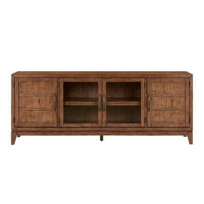 Shaker Lakes 82 Inch TV Console for Living Room  - Harvest Brown