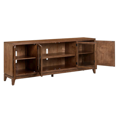 Shaker Lakes 82 Inch TV Console for Living Room  - Harvest Brown