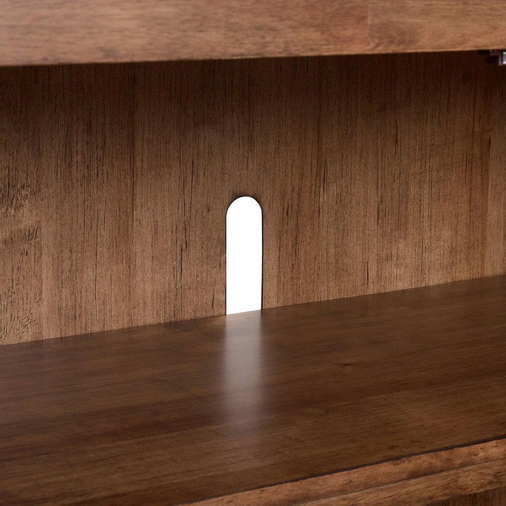 Shaker Lakes 82 Inch TV Console for Living Room  - Harvest Brown
