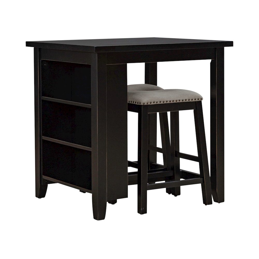 Brook Creek 3 Piece Counter Set - Black