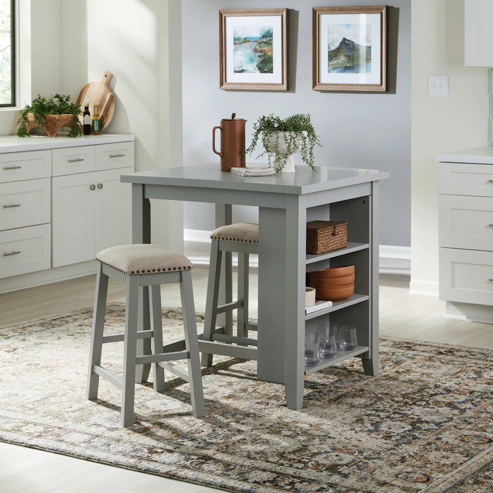 Brook Creek 3 Piece Counter Set - Gray