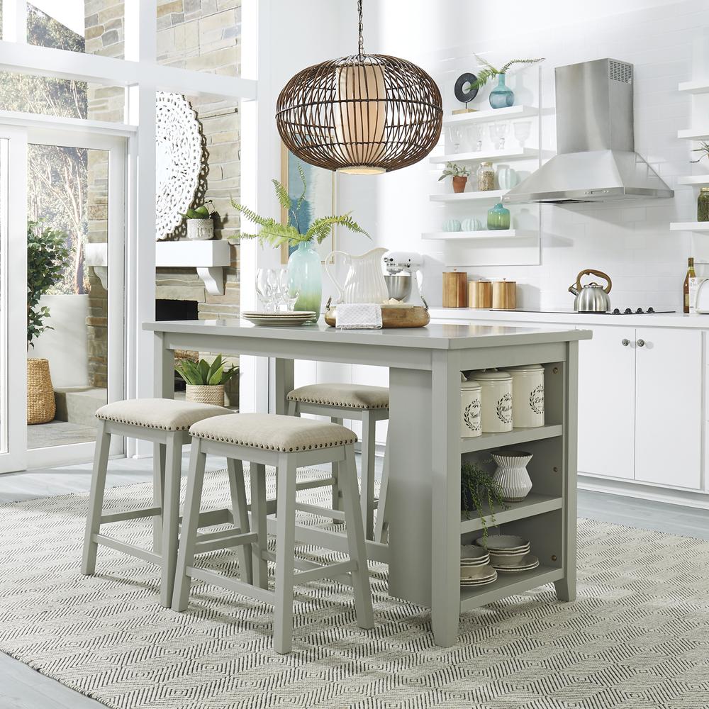 Gray Counter Height Table and Chairs Set – Bar Table and Chairs Set of 4