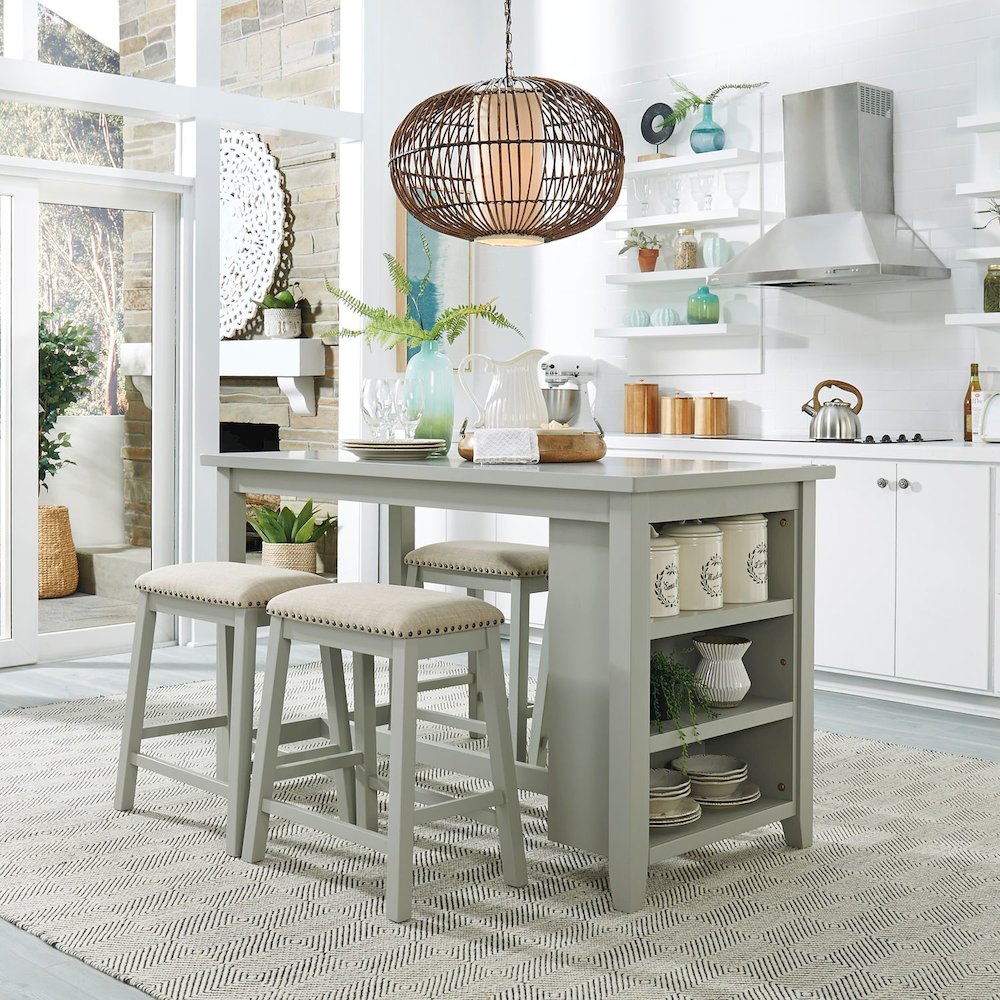 Brook Creek 5 Piece Counter Set in Gray