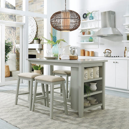 Brook Creek 5 Piece Counter Set in Gray