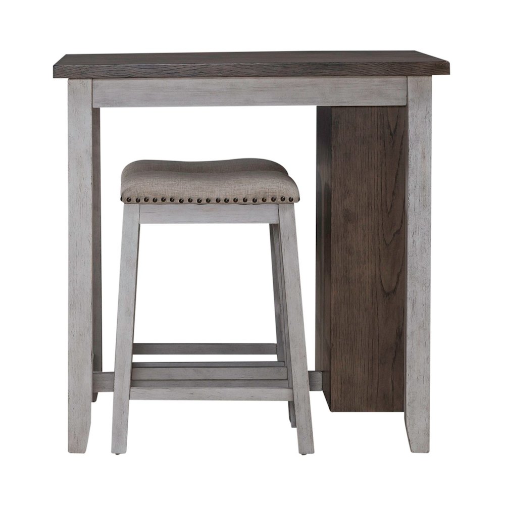 Brook Creek 3 Piece Counter Set - Two Tone - White w/ Wood Tone Tops