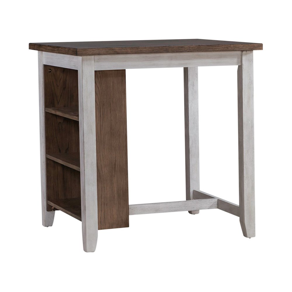 Brook Creek 3 Piece Counter Set - Two Tone - White w/ Wood Tone Tops