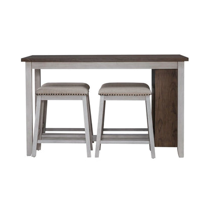 Brook Creek 5 Piece Counter Set - Two Tone - White w/ Wood Tone Tops