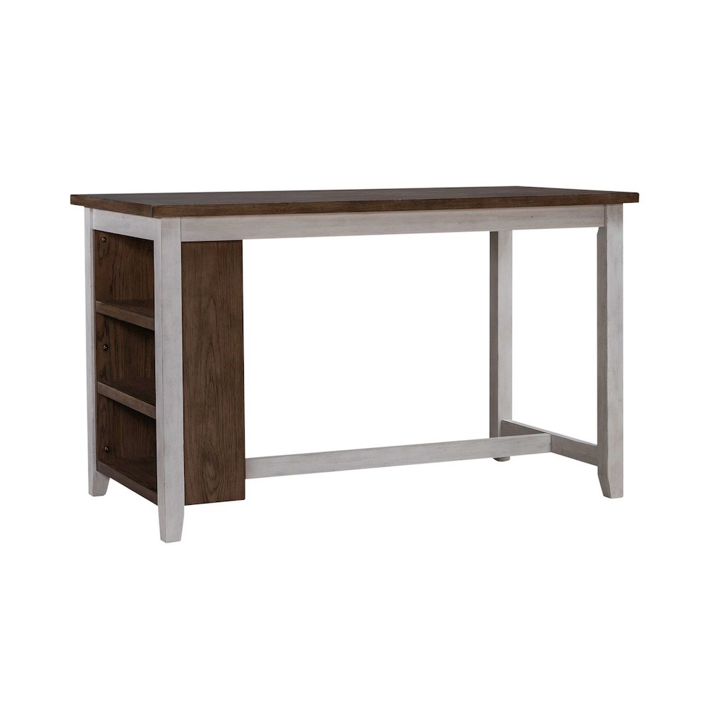 Brook Creek 5 Piece Counter Set - Two Tone - White w/ Wood Tone Tops