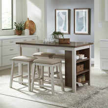Brook Creek 5 Piece Counter Set - Two Tone - White w/ Wood Tone Tops