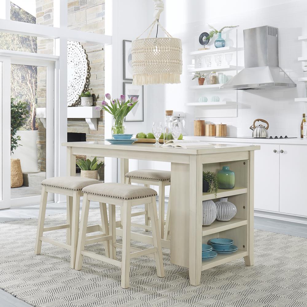 Brook Creek 5 Piece Counter Set - White in White