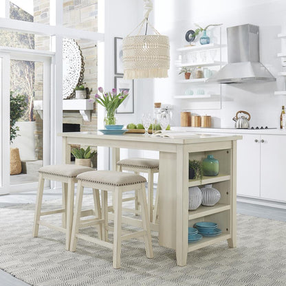 Brook Creek 5 Piece Counter Set - White in White
