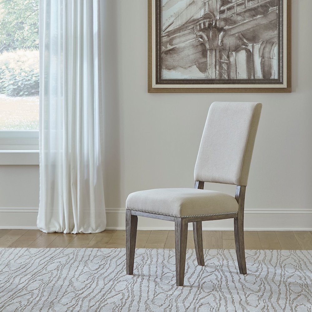 Uph Side Chair (RTA) - Set of 2 Traditional Brown in Havana Brown Finish