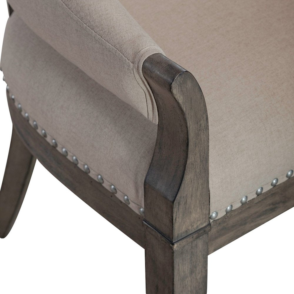 Uph Arm Chair (RTA) Traditional Brown in Havana Brown Finish