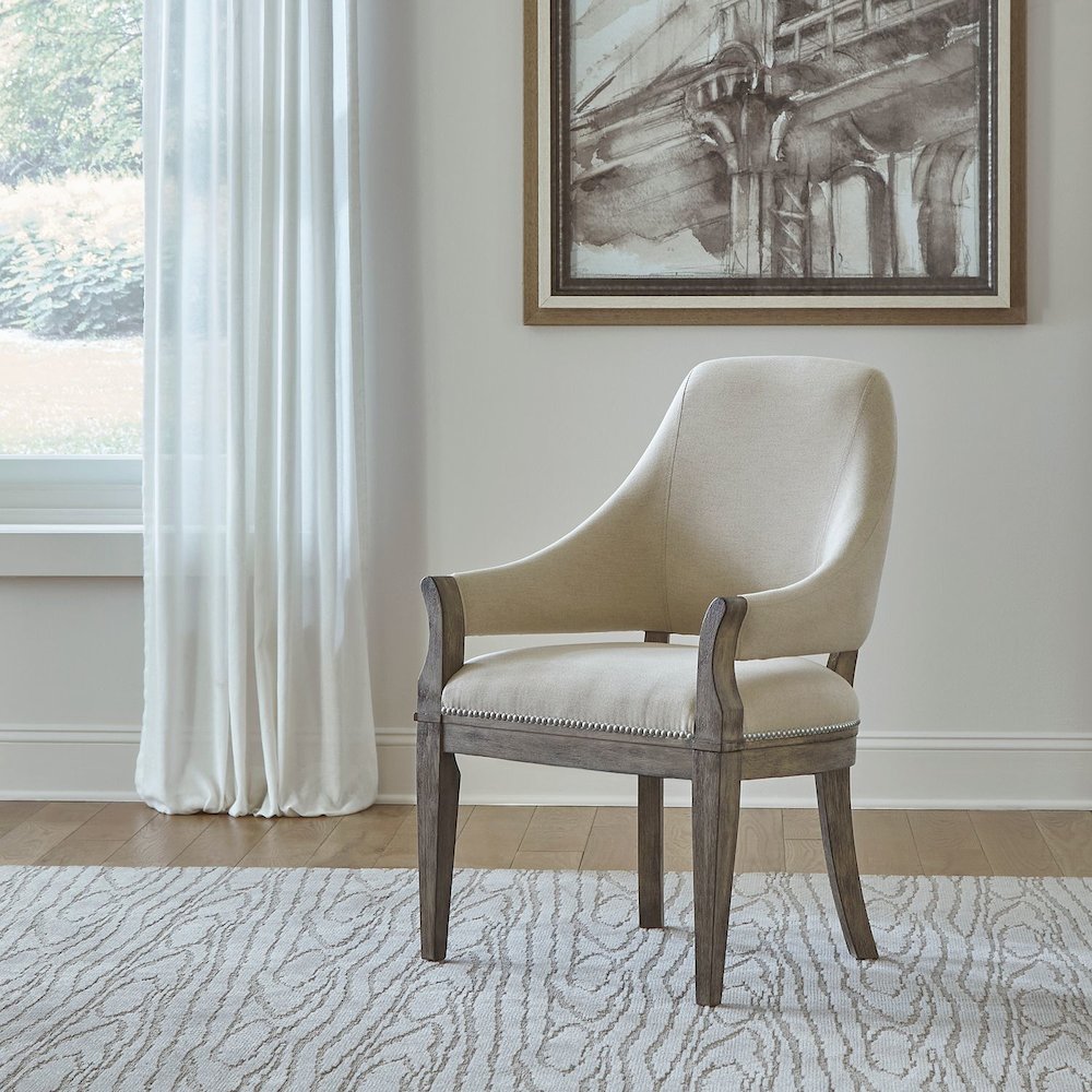 Uph Arm Chair (RTA) Traditional Brown in Havana Brown Finish