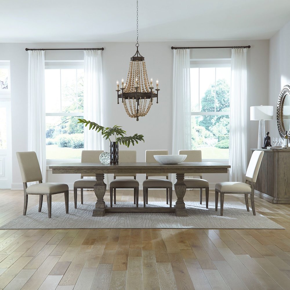Westfield Opt 7 Piece Trestle Table Set in Havana Brown color