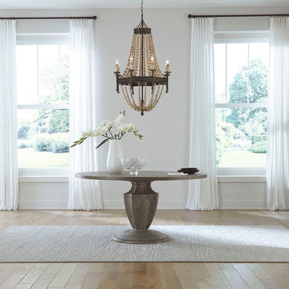 Pedestal Table Set in Havana Brown color