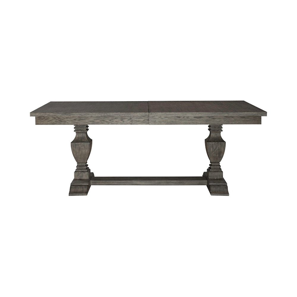 Trestle Table Set in Rubberwood & Poplar Solids w/ Split Heart White Oak Veneers