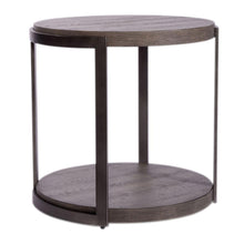 Modern View Round End Table in Gauntlet Gray