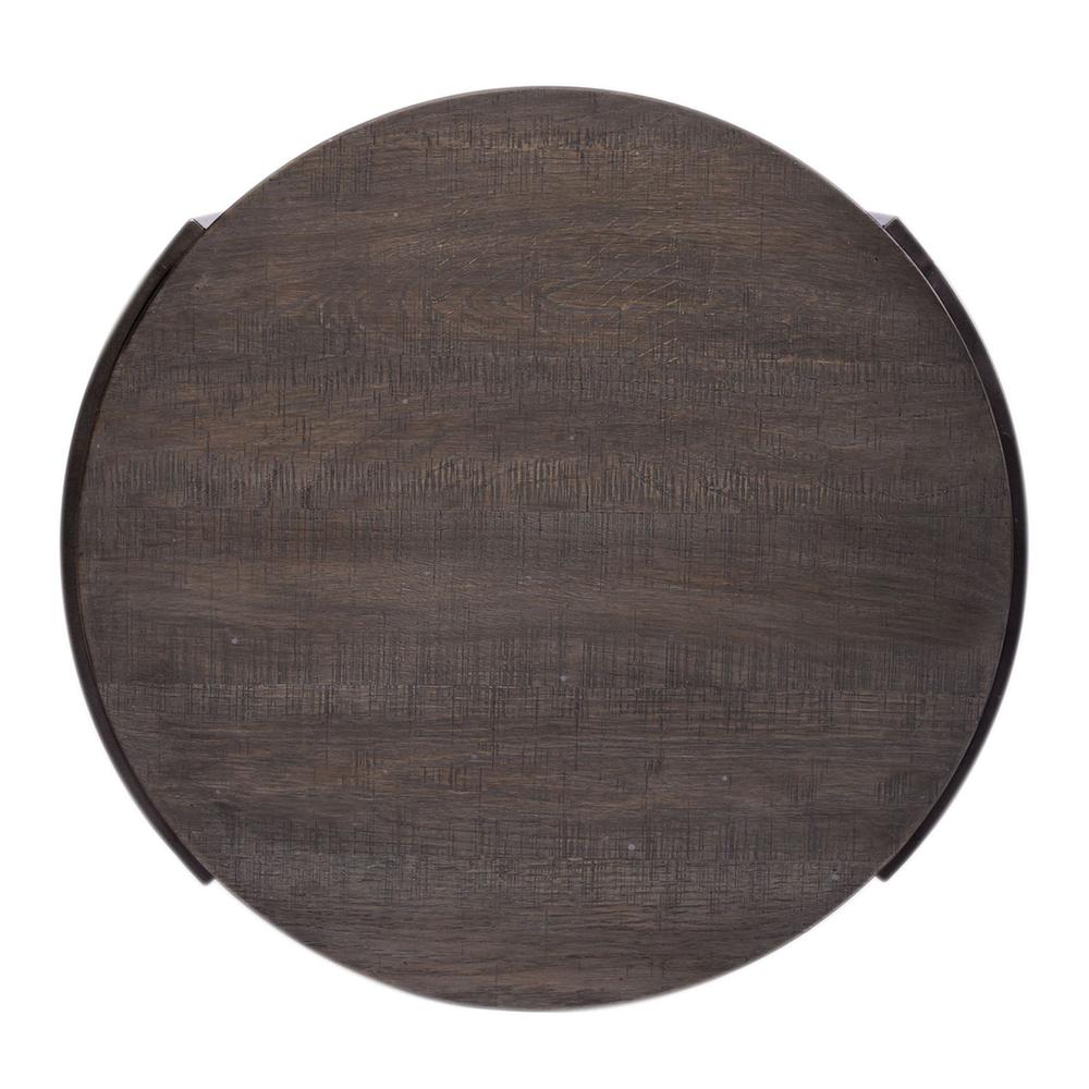 Modern View Round End Table in Gauntlet Gray