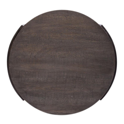 Modern View Round End Table in Gauntlet Gray