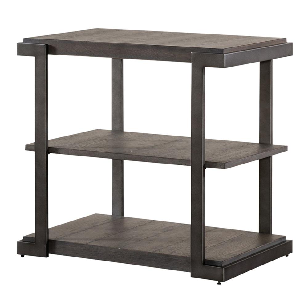 Modern View Tiered End Table in Gauntlet Gray