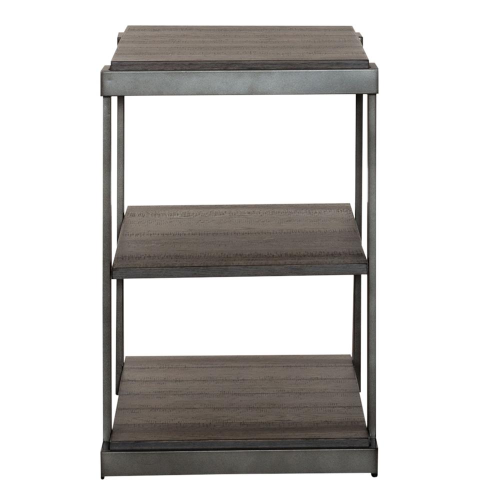 Modern View Tiered End Table in Gauntlet Gray