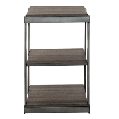 Modern View Tiered End Table in Gauntlet Gray