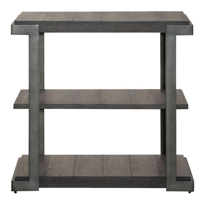 Modern View Tiered End Table in Gauntlet Gray