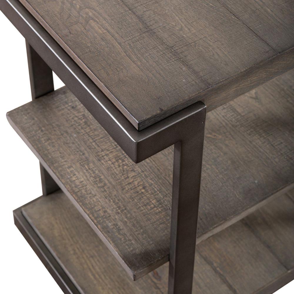 Modern View Tiered End Table in Gauntlet Gray