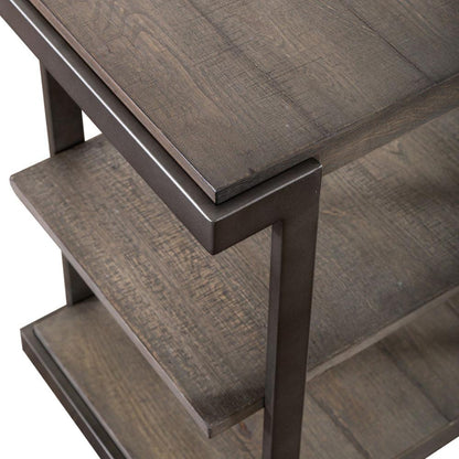 Modern View Tiered End Table in Gauntlet Gray